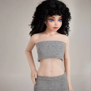 Black short curly hair