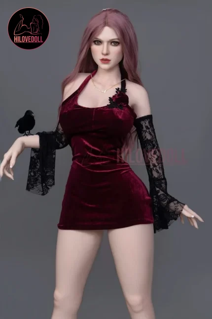 Original Design Adult Doll Outfit Gothic Red Skirt Easy Wear (10)
