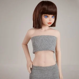 Short straight brown hair with bangs