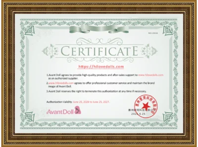 Avant Doll Official Certificate Avant Doll Official Certificate