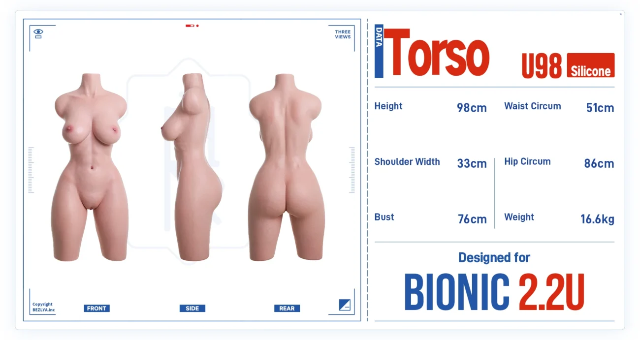 Bezlya Silicone Torso 22U U98 Body Size