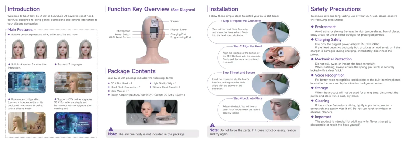 SE X bot ai smart sex doll head USER MANUAL 02